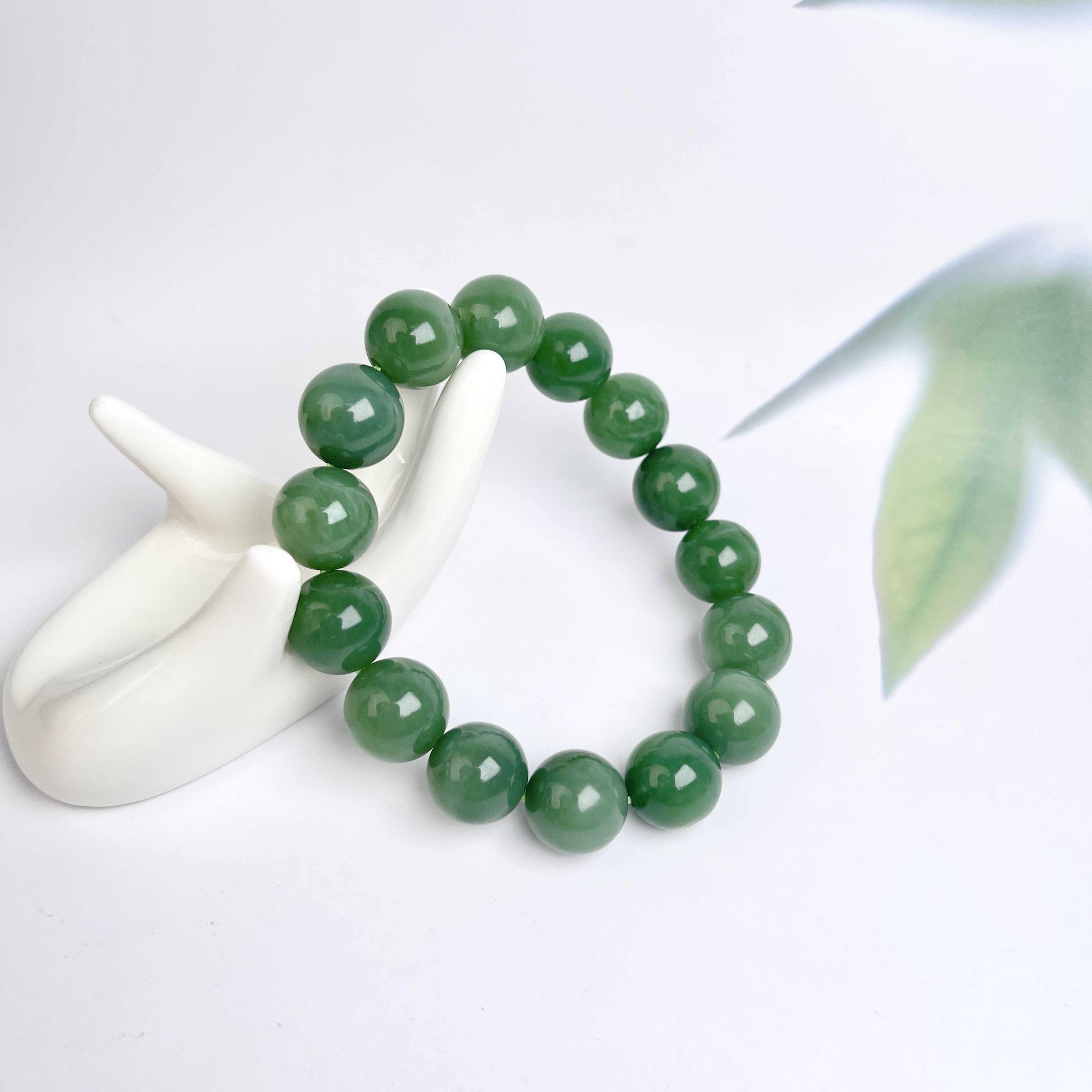 菲菲珠宝好@和田玉手串约14mm/多样性发一