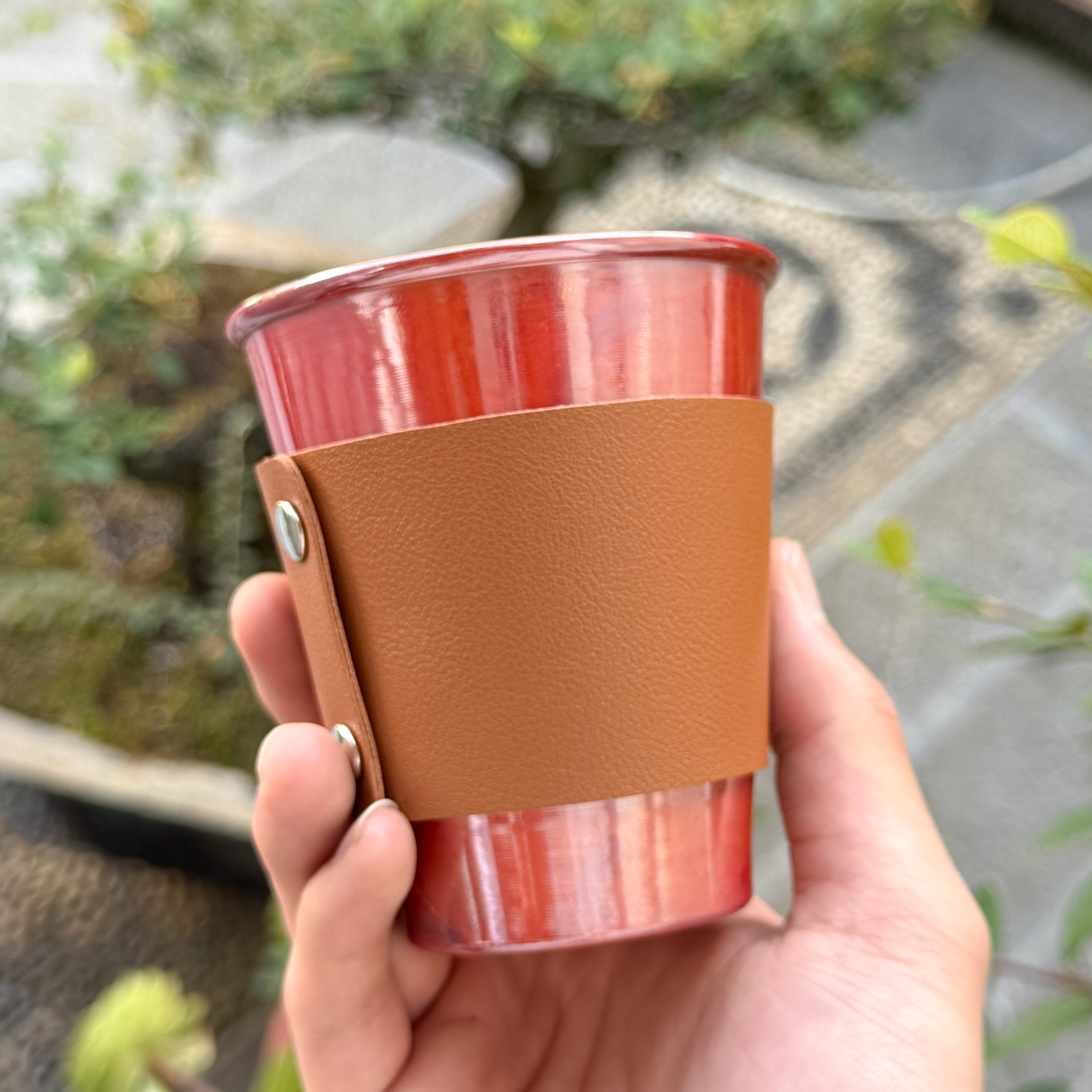 《盛唐铜杯》紫铜纯手工可乐杯茶杯凉水杯 家用防烫皮包隔热