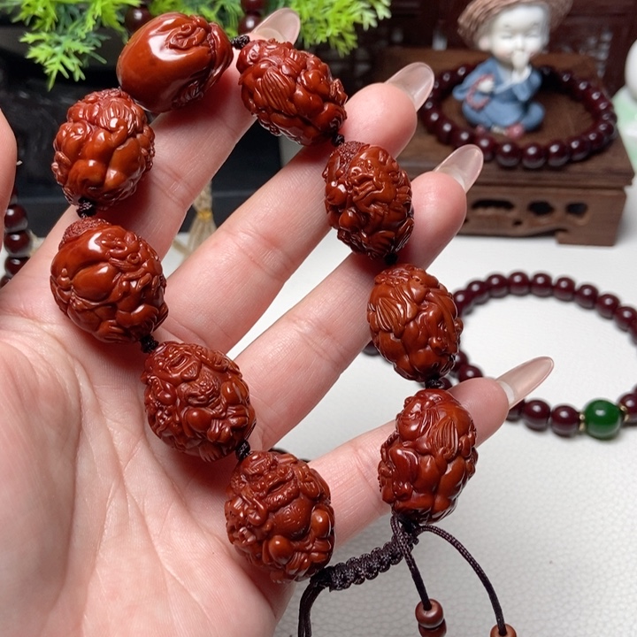 核桃手串/手链点***爸橄榄核手串