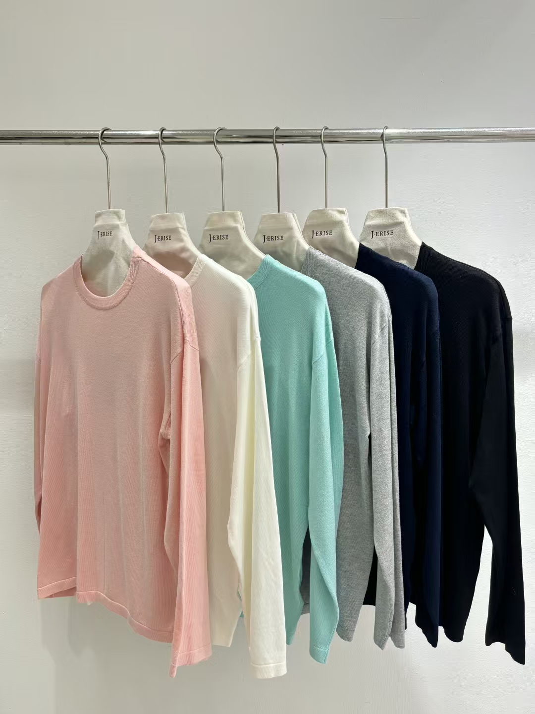 秋冬纯色圆领针织T恤男M6738