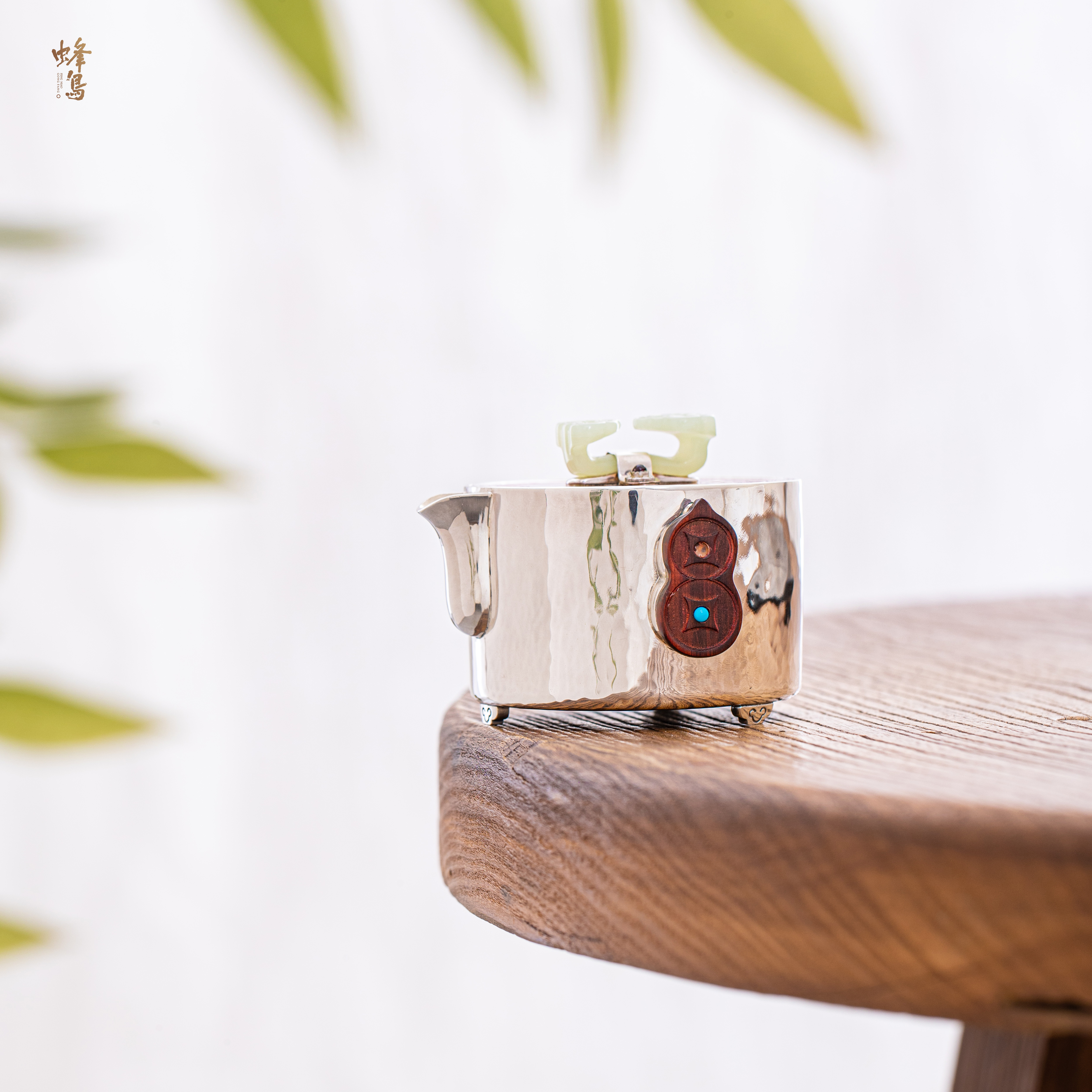 蜂鸟工坊 名匠优选 如意铜盖木把锤纹单层盖碗 MJYXA11316