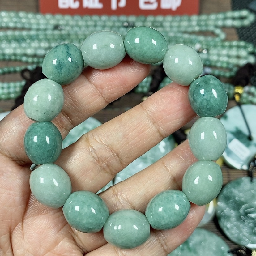 【闪购商品】翡翠颈饰未镶嵌玉手链男款卡13.8