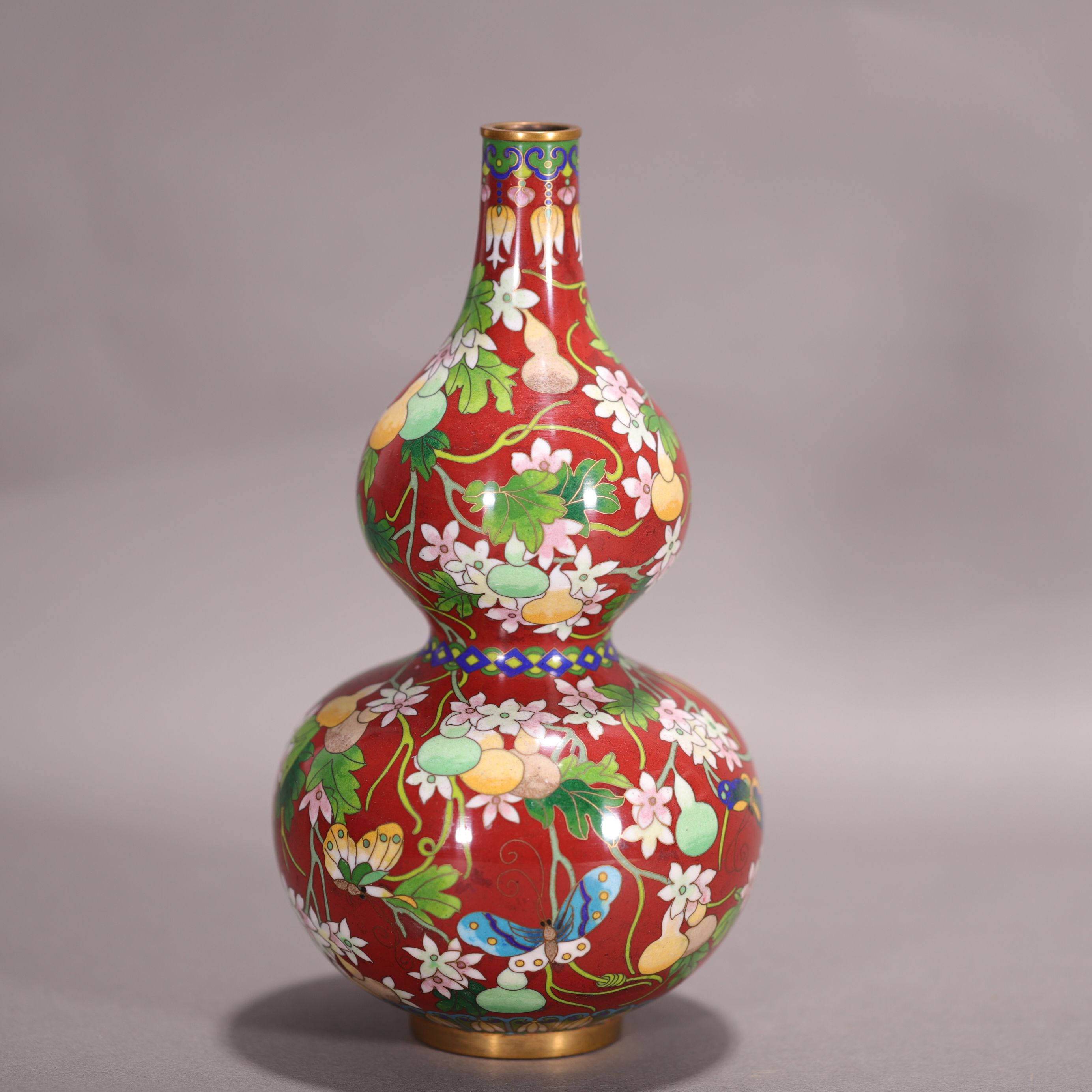 lot33 DY4433 清代 景泰蓝福禄瓶