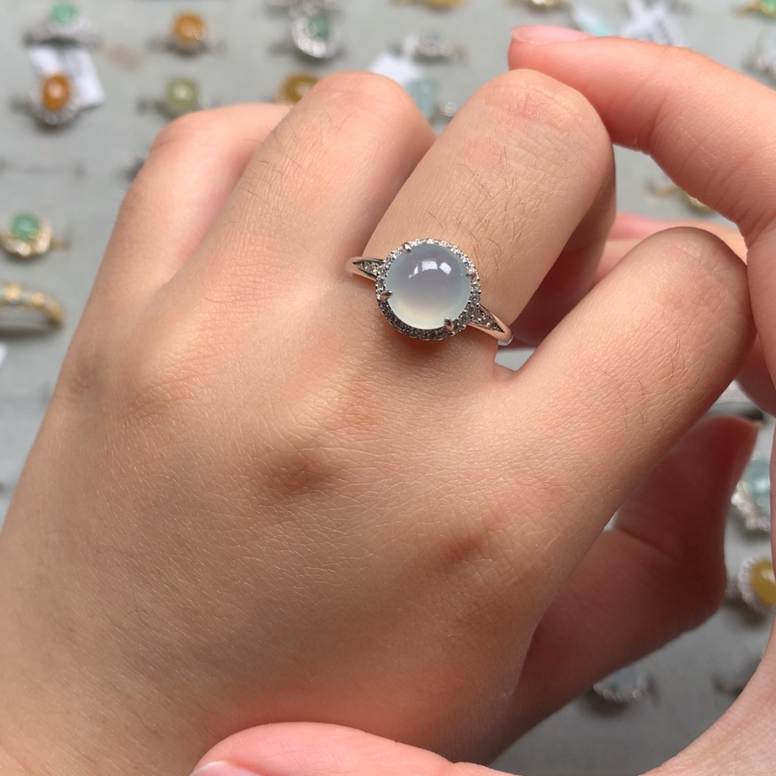 翡翠银S925镶嵌戒指