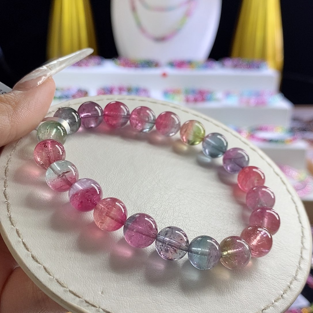 未镶嵌手链碧玺毕业级西瓜