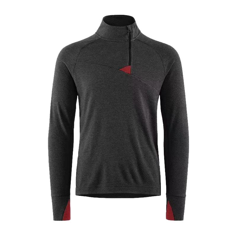 三角标huge胡戈户外保暖速干运动长袖打底男半拉链立领套