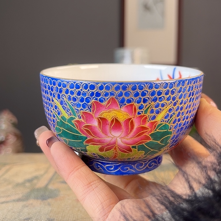 摆件景德柴烧茶杯多人