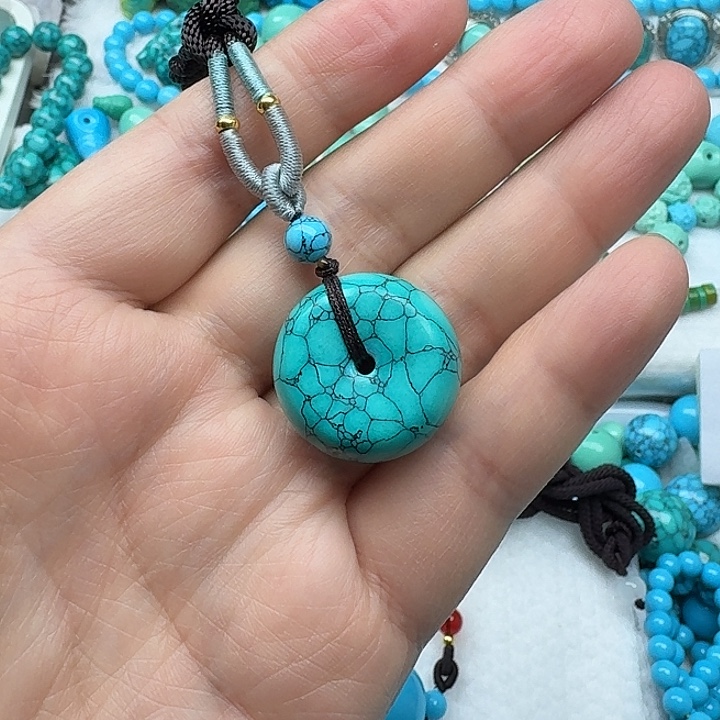 尺寸24+绿花平安扣脖挂