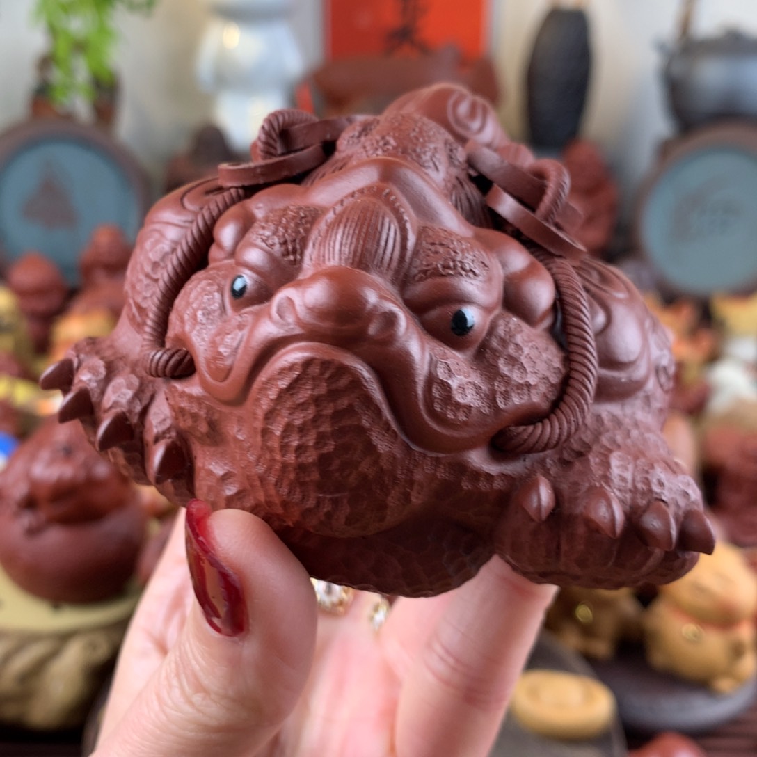 紫砂茶宠觅财金蟾