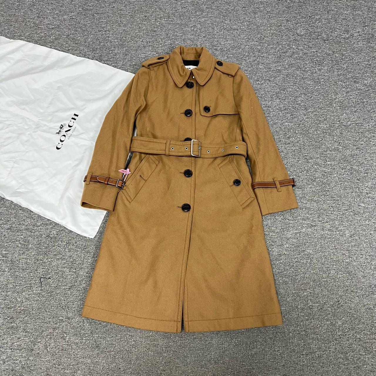 99新 AMIPARIS coach 秀款毛呢大衣 