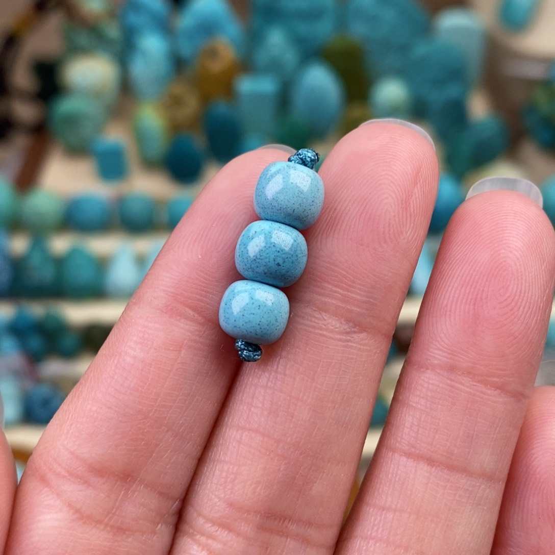 绿松石珠宝奇石未镶嵌7mm