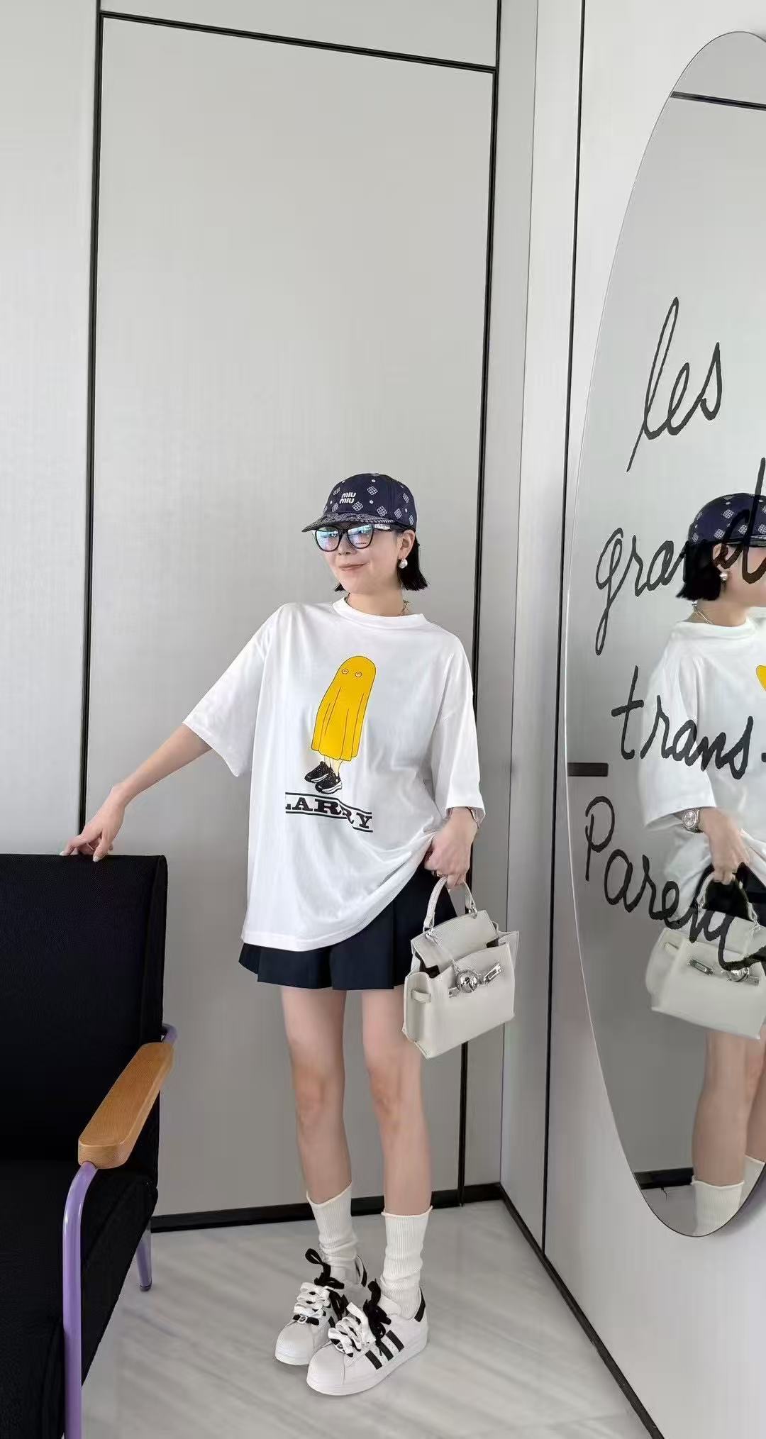 诗歌兰2025夏季新款女装时尚宽松大版短袖T恤女