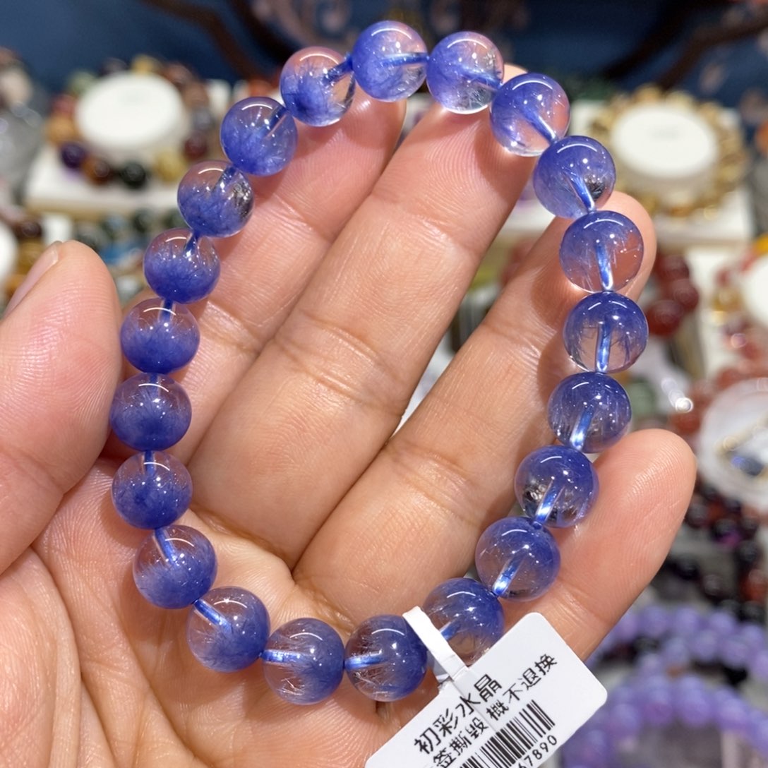 水晶手串未镶嵌蓝线9