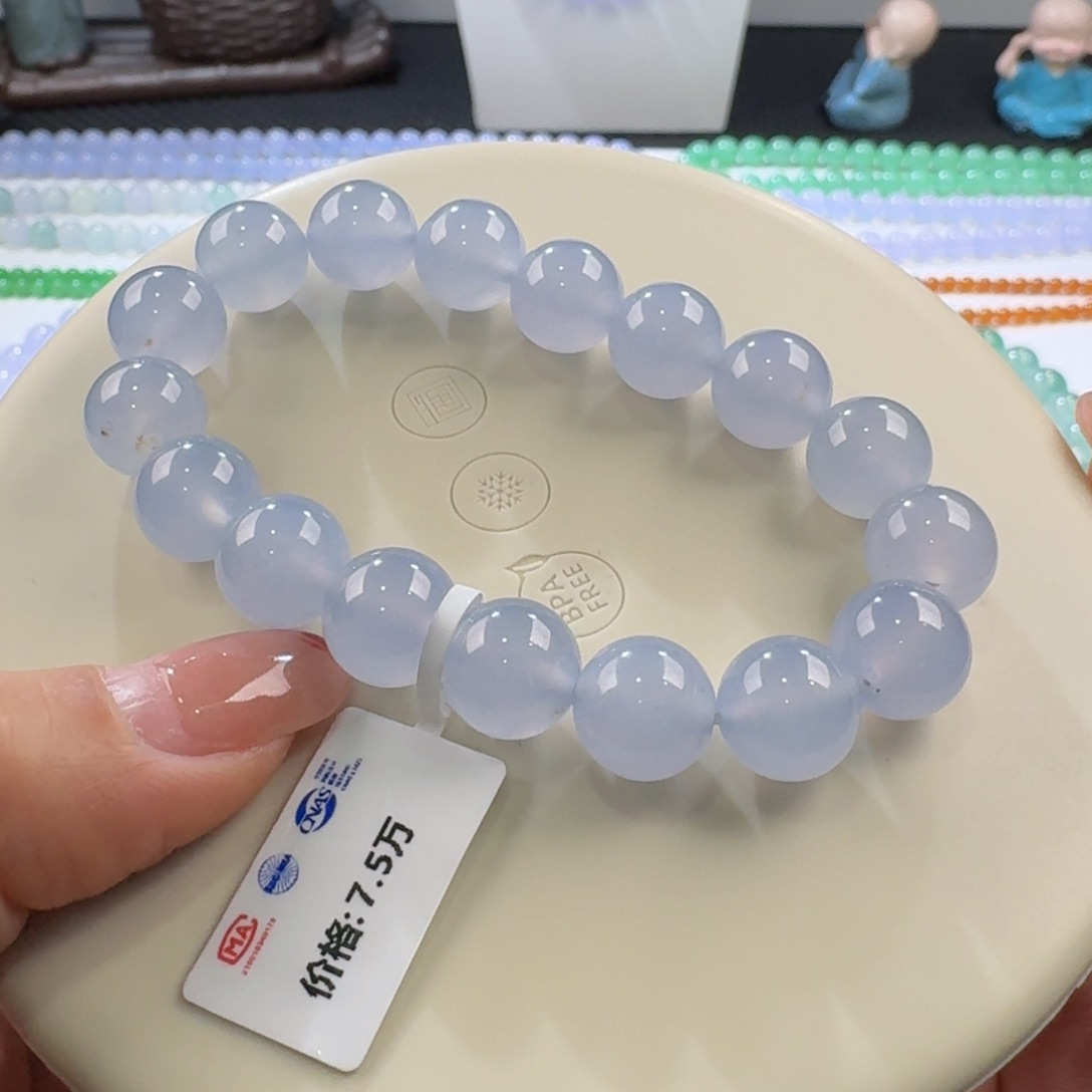 翡翠手链未镶嵌高冰蓝紫单圈11mm
