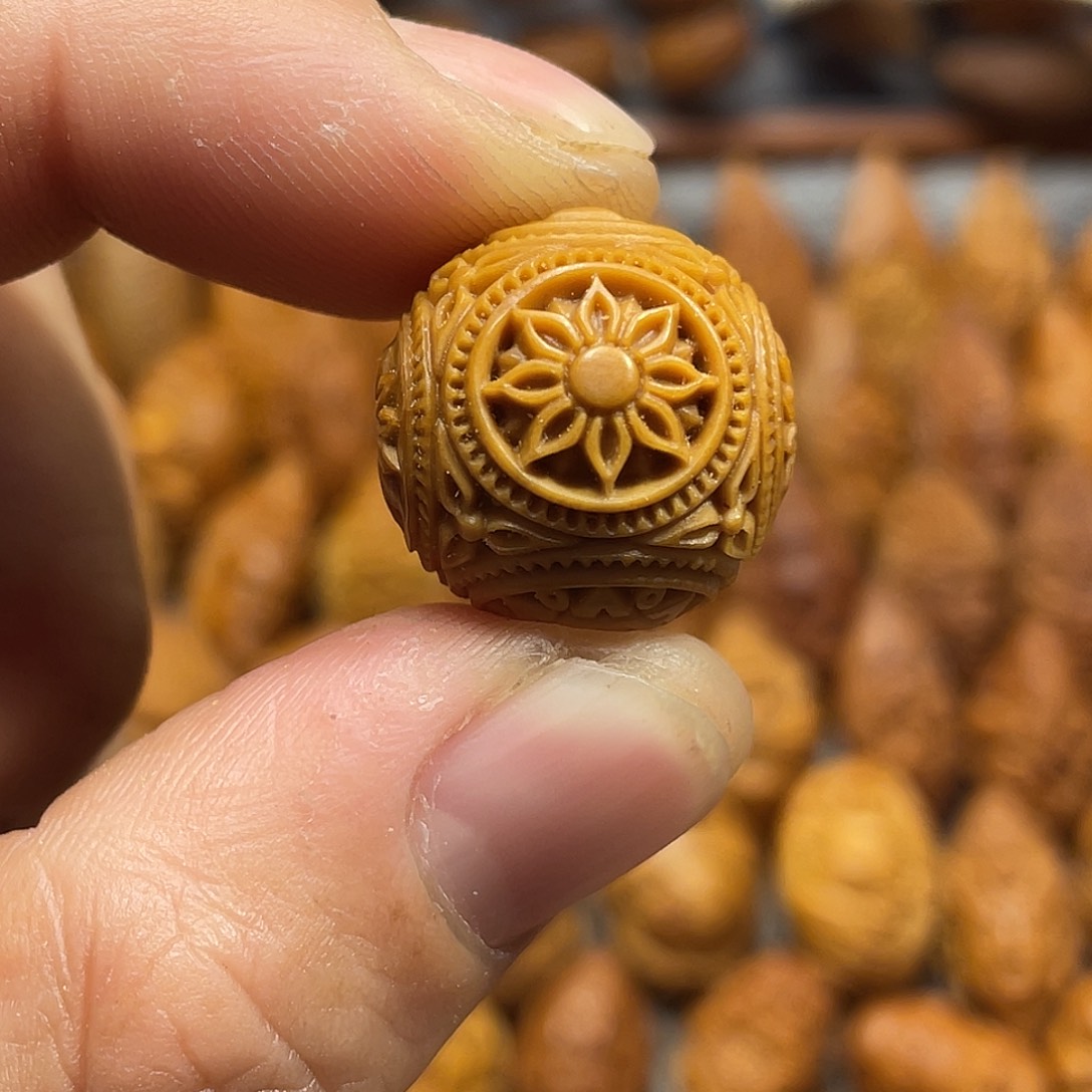 国***漆橄榄核手串/手链六芒星顶珠929