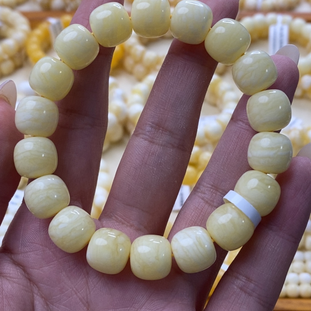 琥珀未镶嵌手串12m同料虎皮