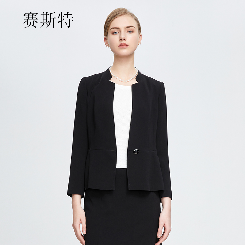 赛斯特黑色女装春秋西服上衣外套J0209小西装