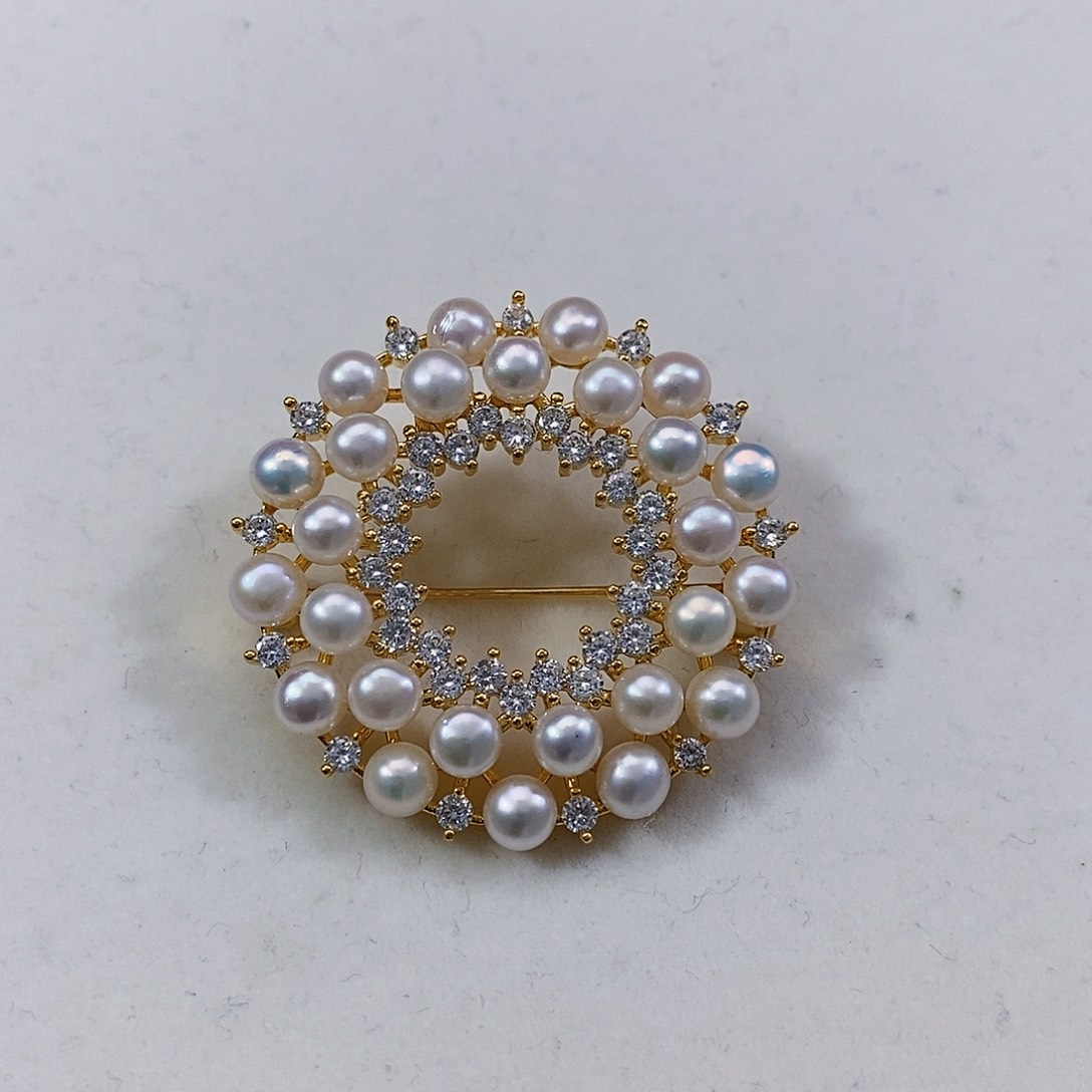 淡水珍珠胸针未镶嵌