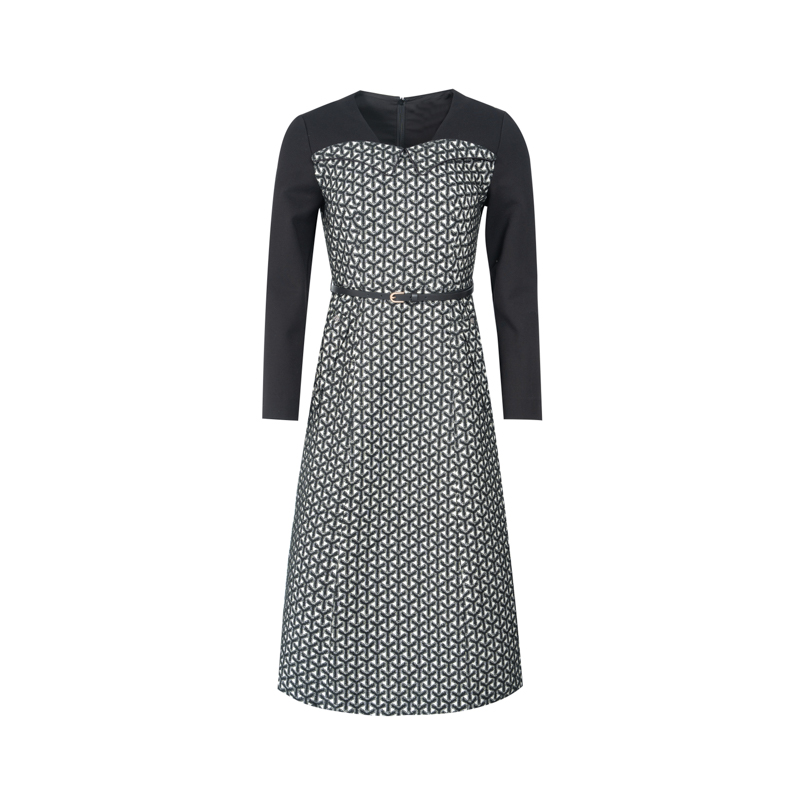 【小余专属】她翼春季连衣裙收腰裙子显瘦气质长袖时尚AF4343354220