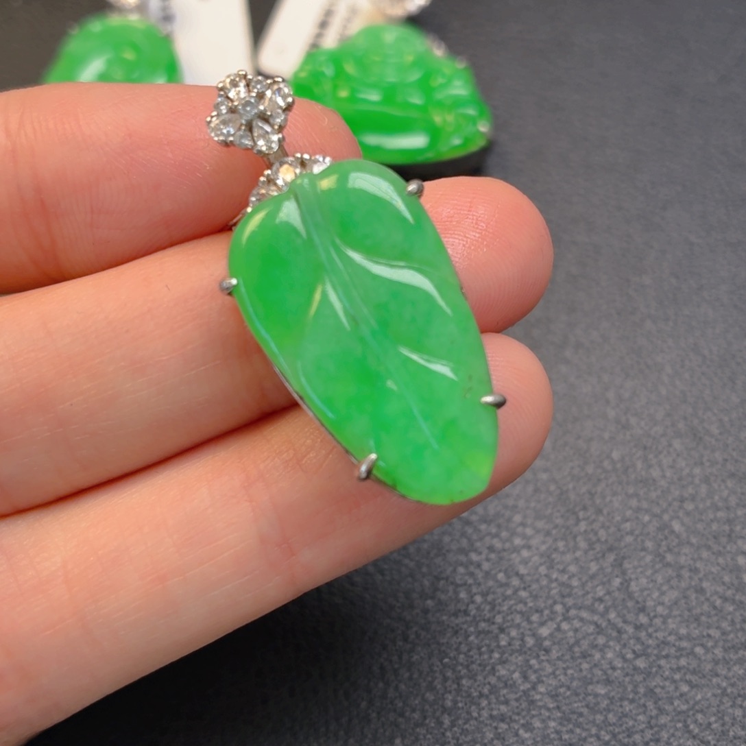 翡翠银S925镶嵌吊坠(不含链)