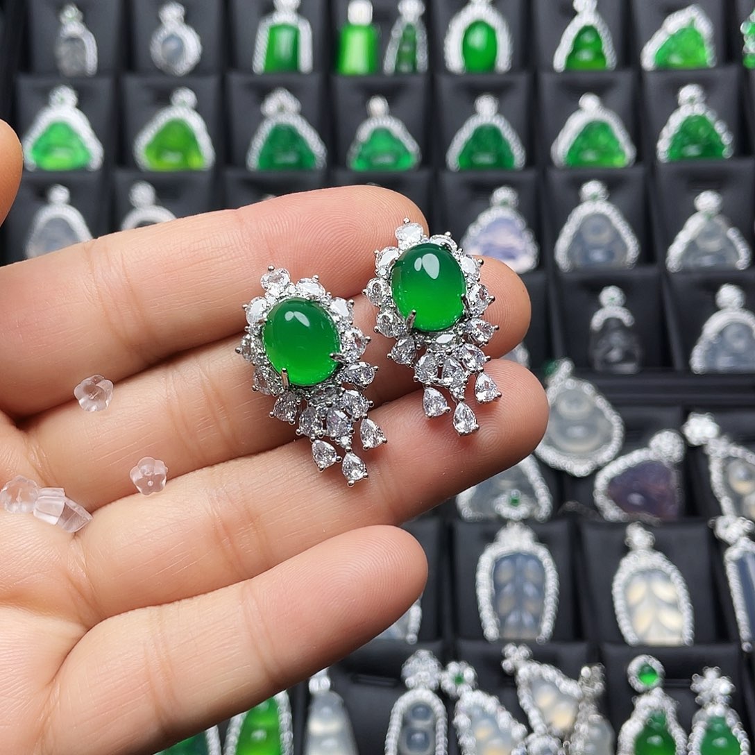 玛瑙/玉髓耳钉合金