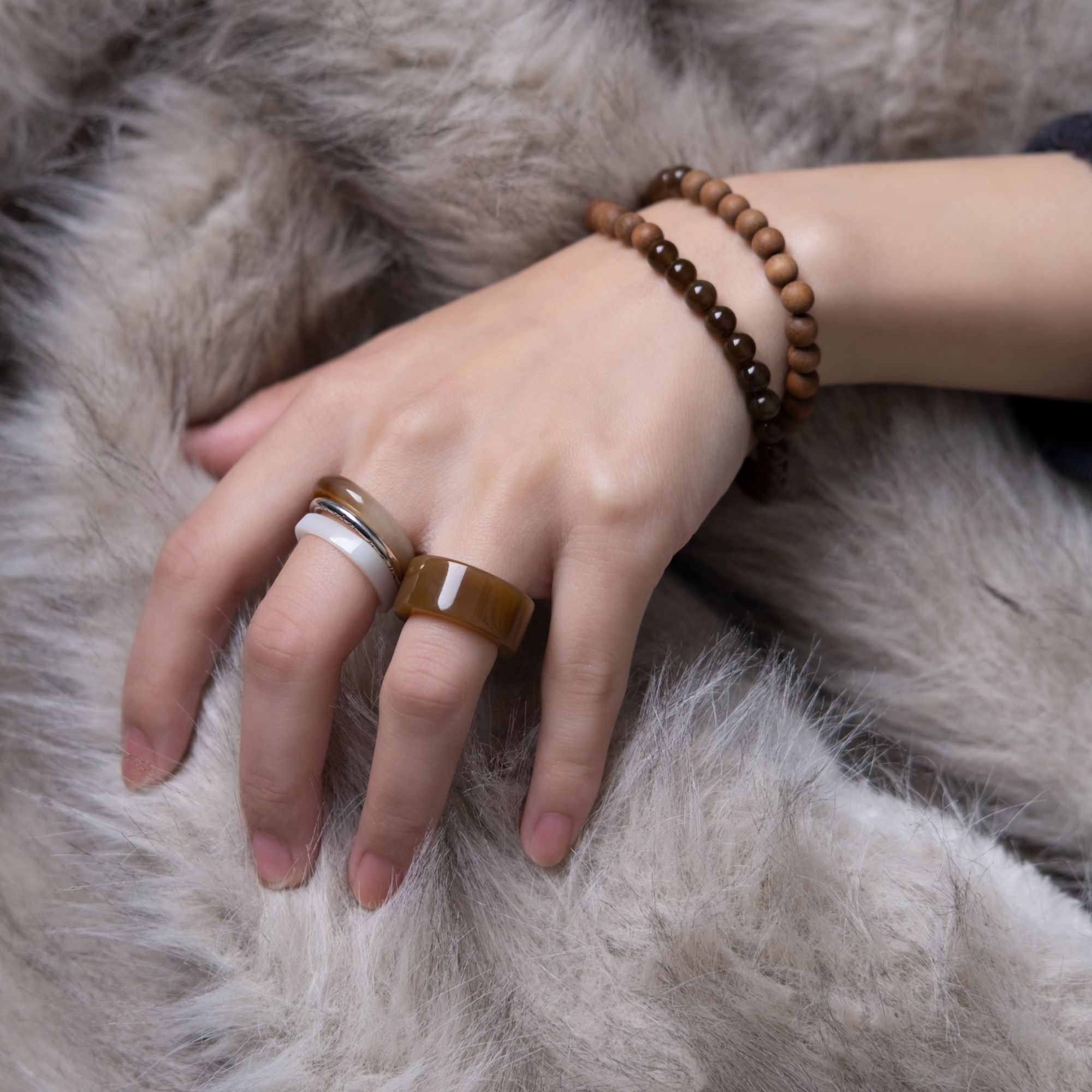 屿岛  直播间专用链接 和田玉戒指气质男女款素款戒圈扳指