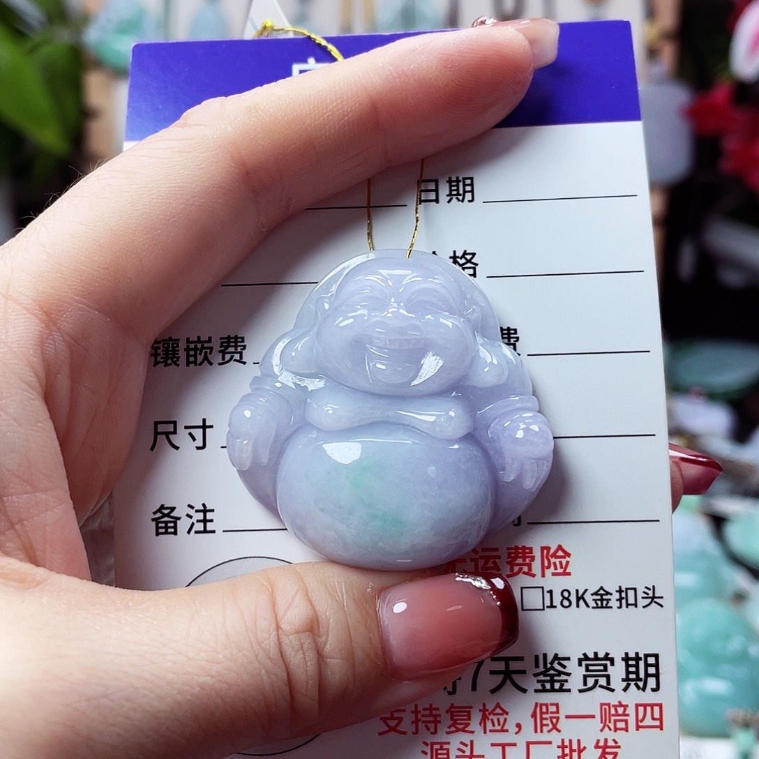 翡翠未镶嵌颈饰佛公08