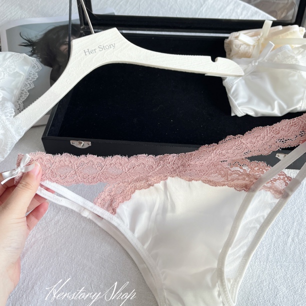 Herstory｜永远热辣 高级感法式交叉镂空蕾丝内裤女性