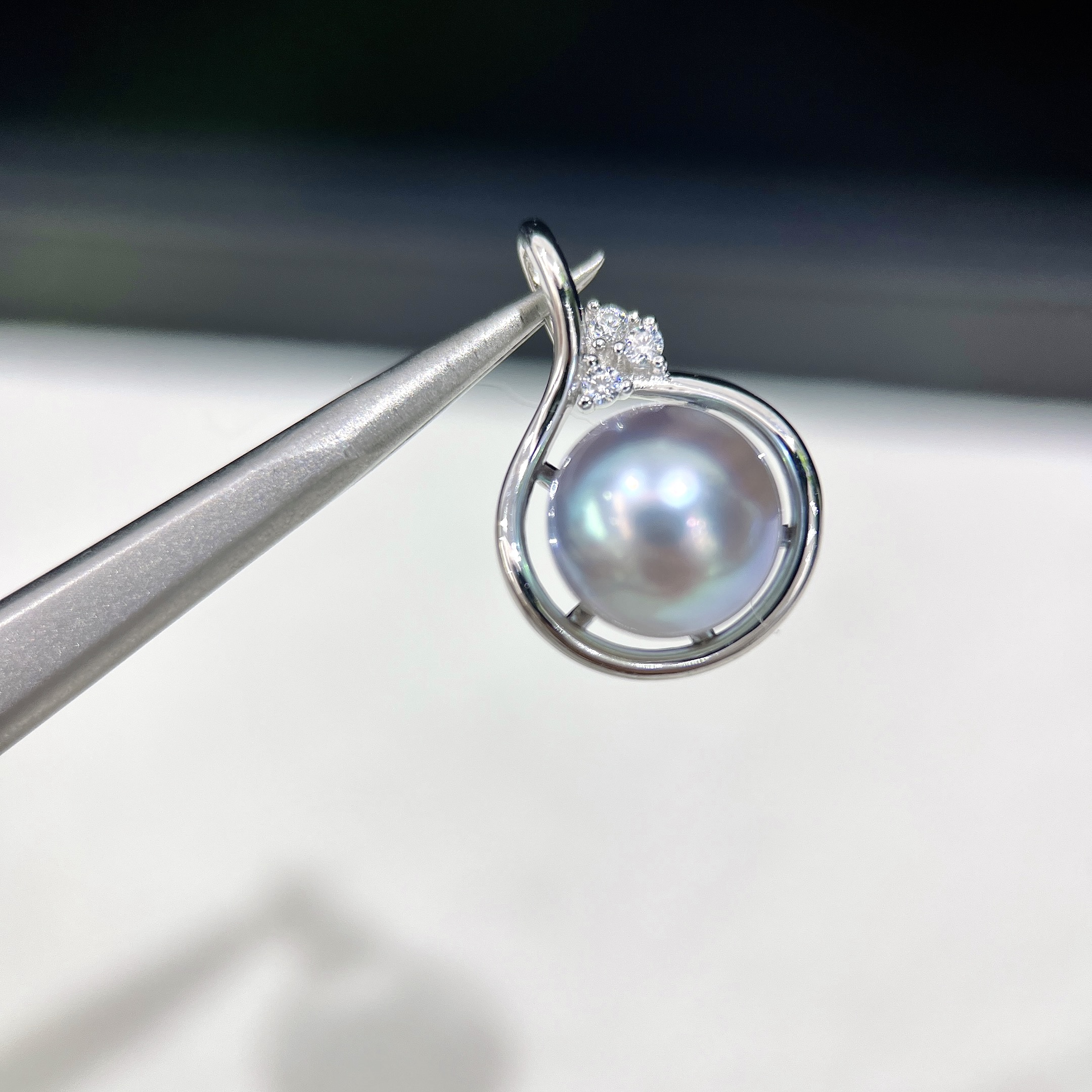 珍珠 海水真多麻福袋吊坠 8-9MM S925银