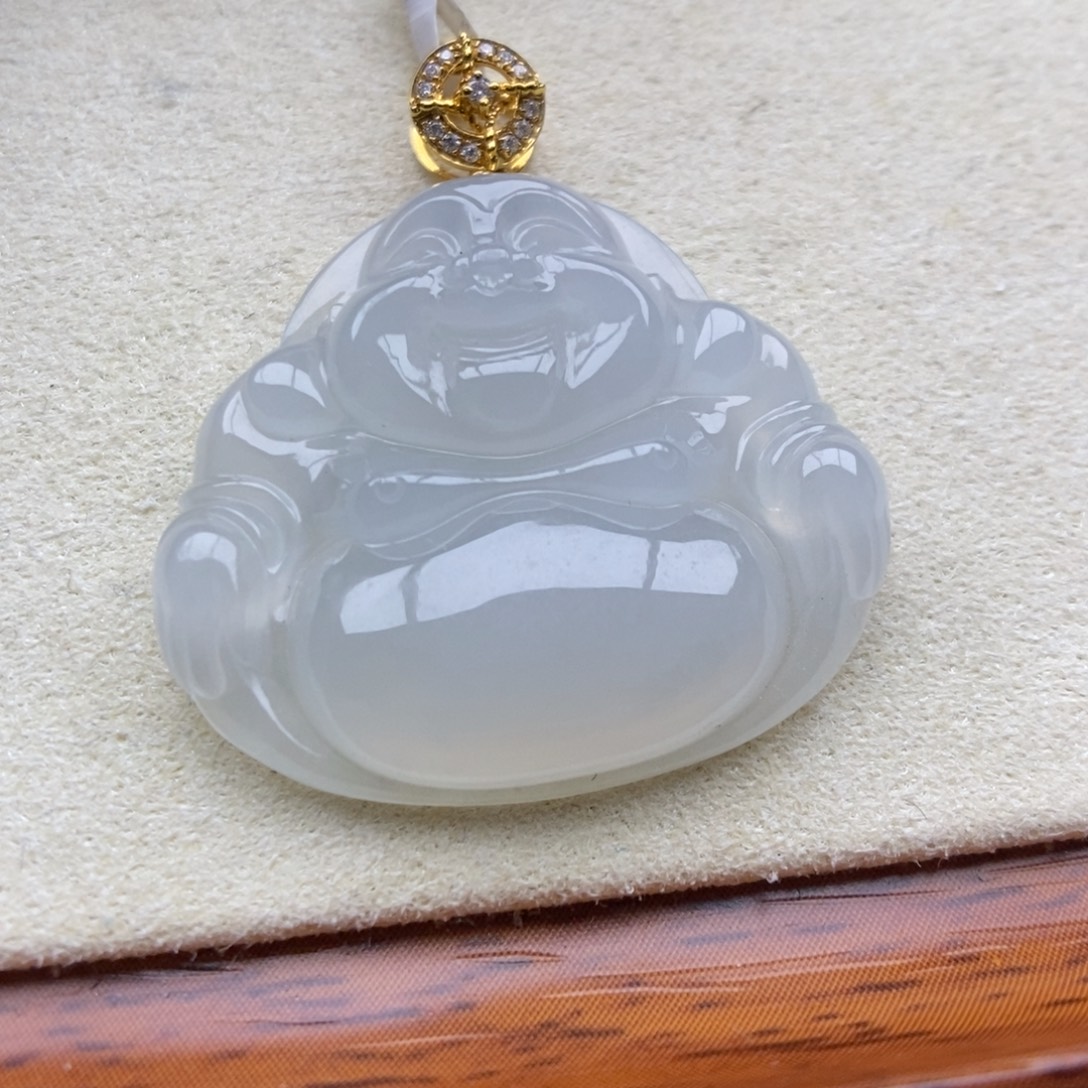 翡翠18K金镶嵌颈饰吊坠41