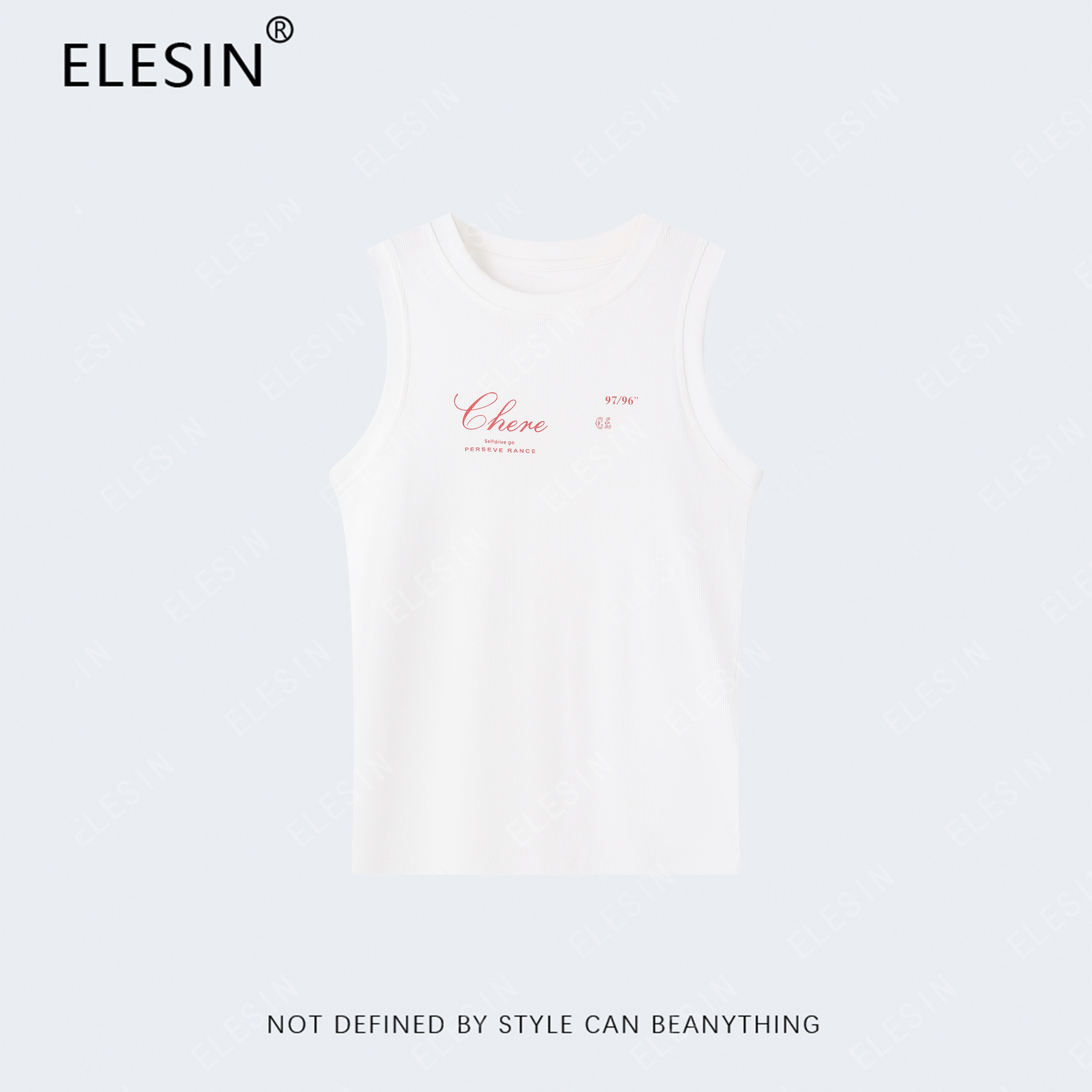 ELESIN【美式背心】字母印花无袖休闲背心上衣 AC252992/BX250039