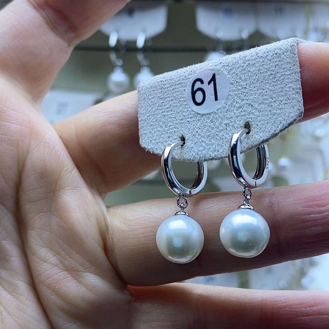 淡水珍珠耳饰银S925镶嵌