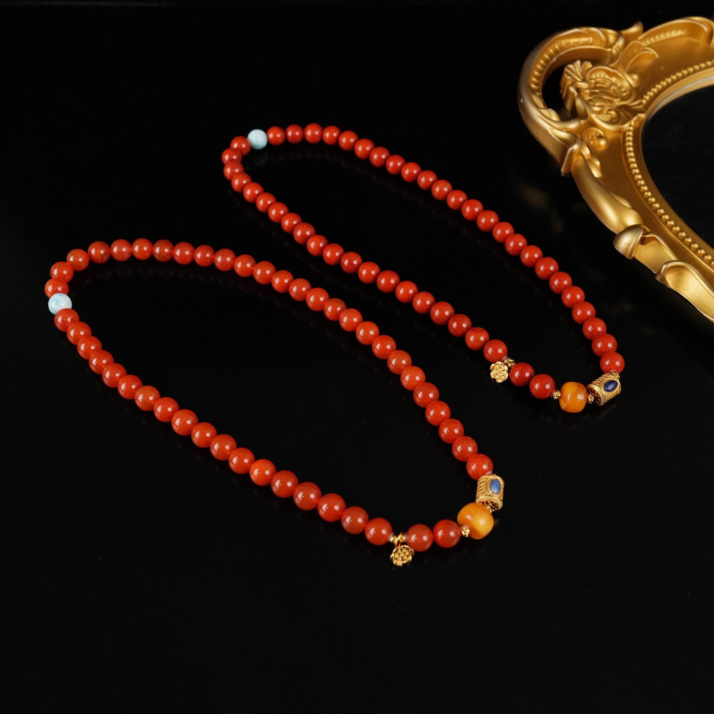 【交个朋友专属】南红双圈项链-多样性发一件-DB91105