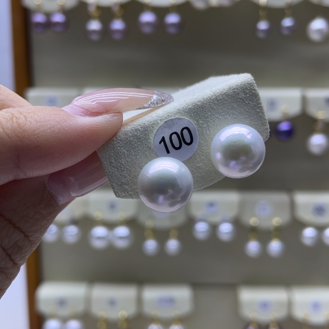 淡水珍珠耳饰18K金镶嵌