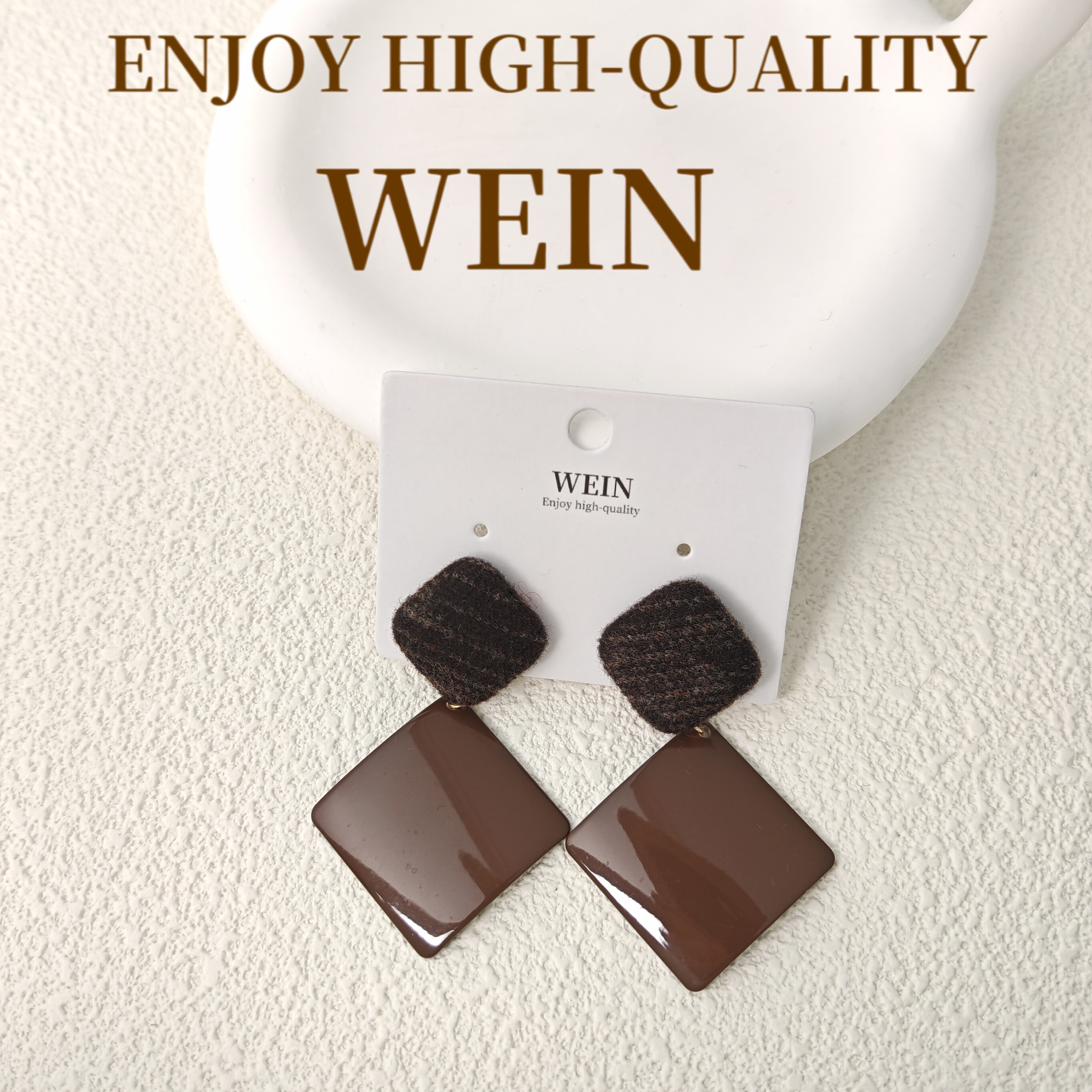 WEIN 铜合金耳饰 美拉德风气质轻奢时尚百搭复古法式小众手工欧美