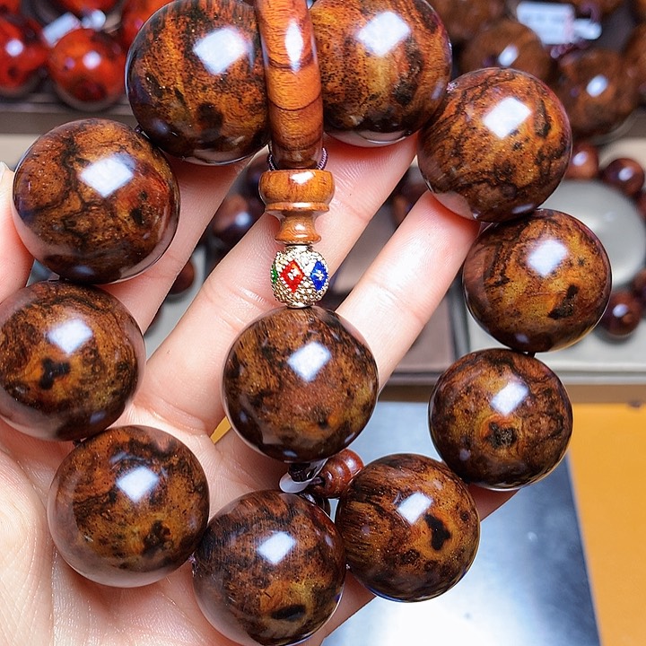 花梨木类手串/手链老挝花梨风化料土埋料2.5