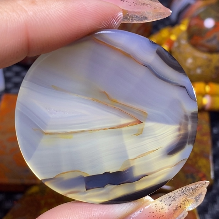 玛瑙/玉髓颈饰足银镀金镶嵌