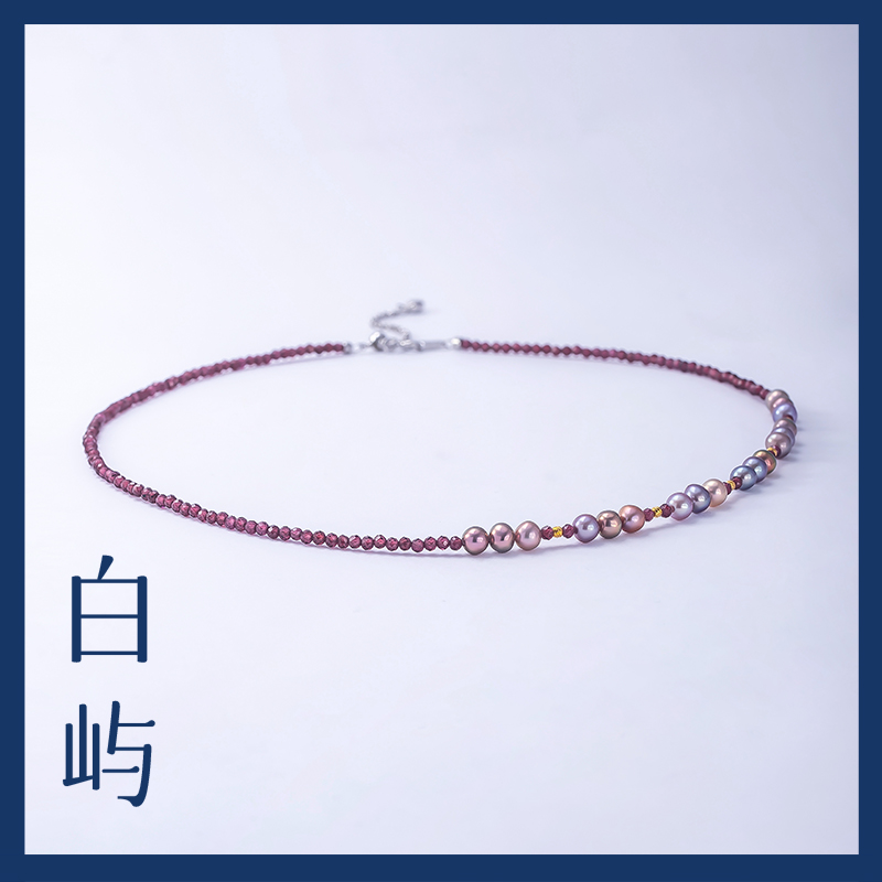 【国风紫珠】N26天然淡水设计款紫珠珍珠925银项链4-5mm