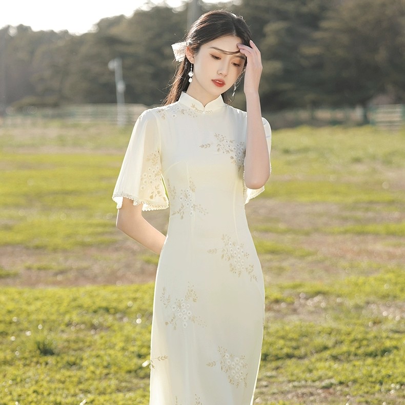 旗袍新款2024改良年轻款高级感中式禅意茶服女夏季茶艺师服装仙气