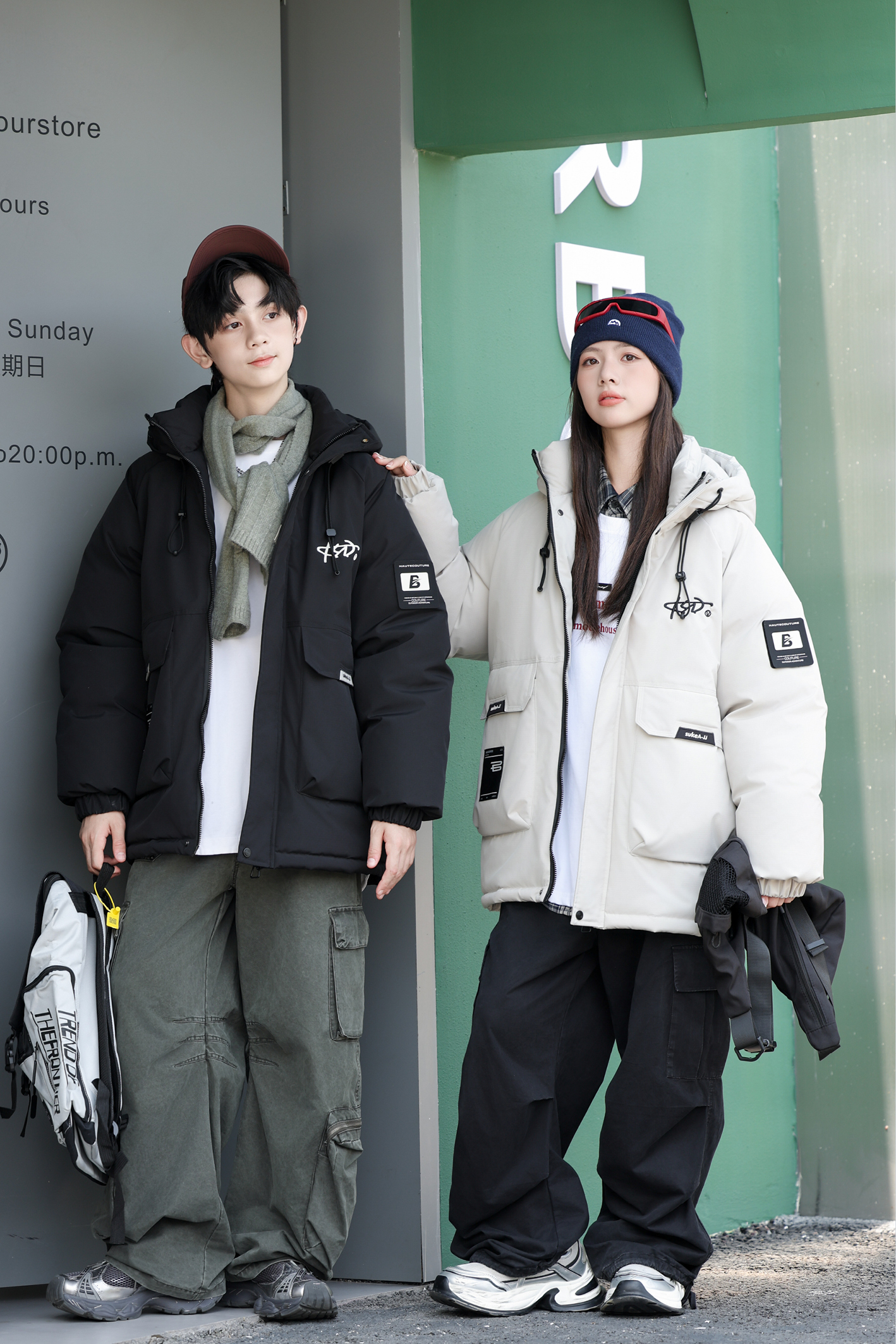 2025新款爆款冬季男女同款加厚保暖防寒休闲百搭连帽外套棉服218