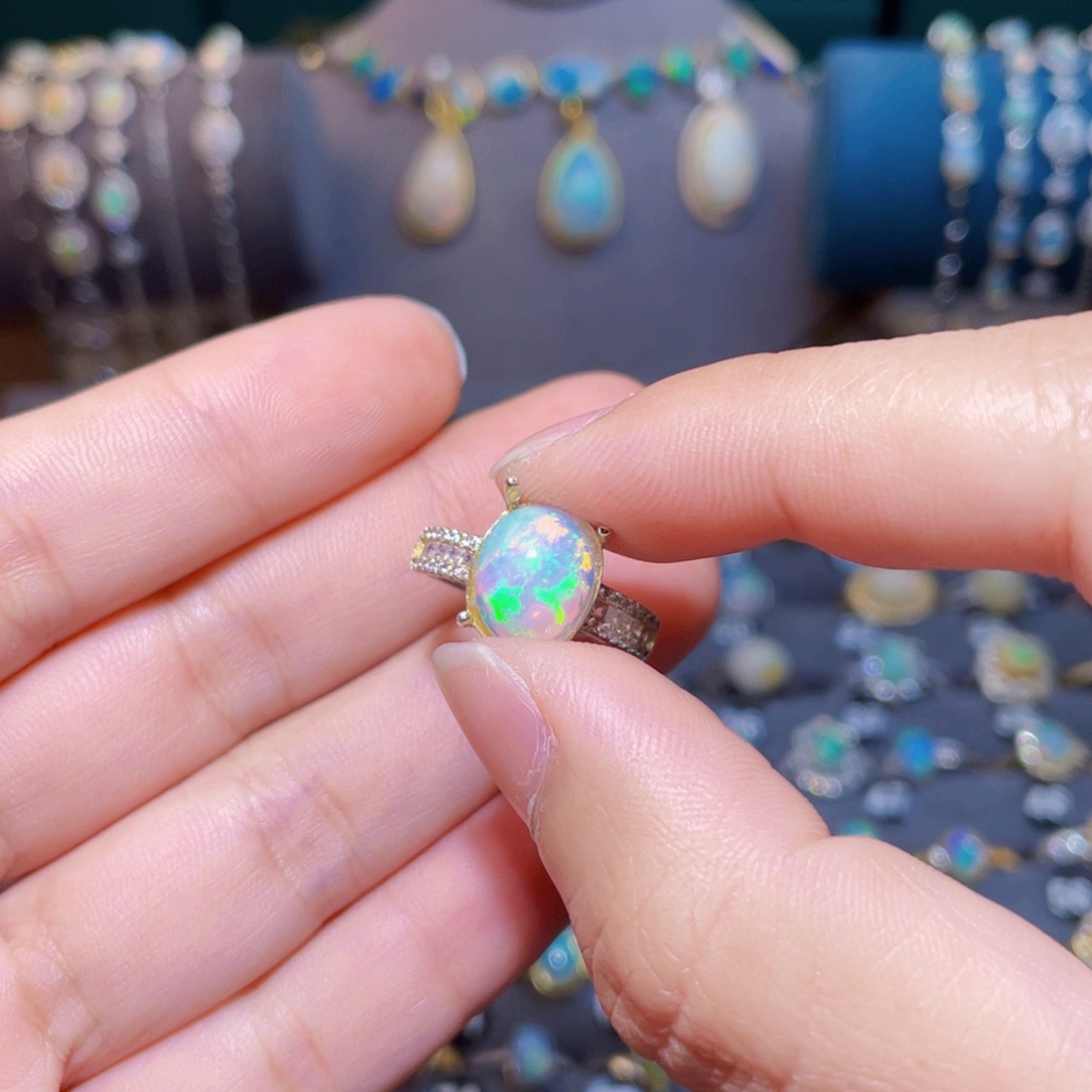 欧泊戒指）银S925镶嵌S*m