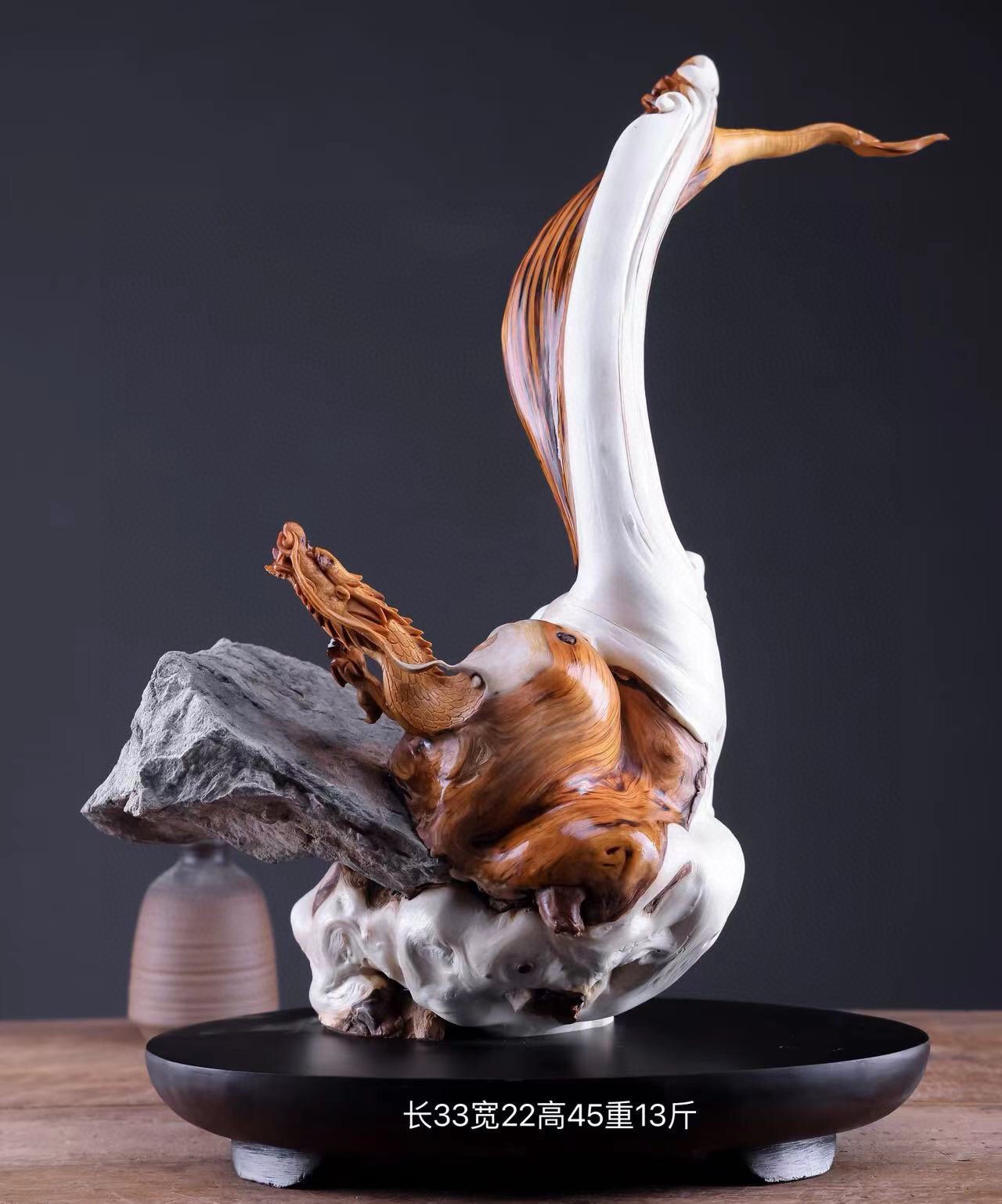 精品太行崖柏龙腾盛世根雕摆件工艺品家居摆放公司开业送礼