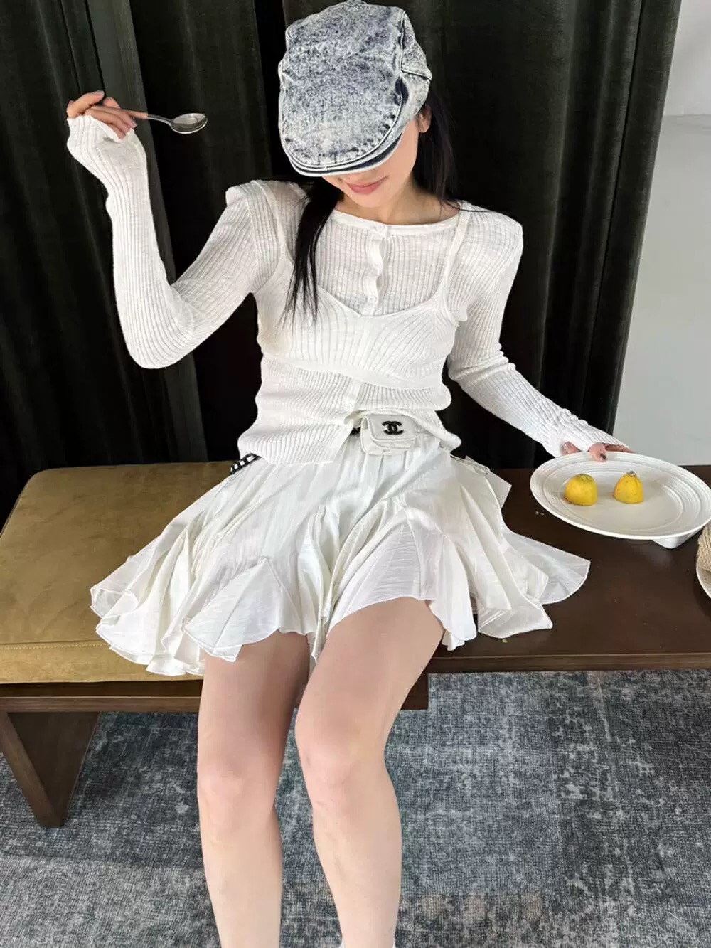 （福利056）25102依美丁时尚针织开衫/吊带两件套