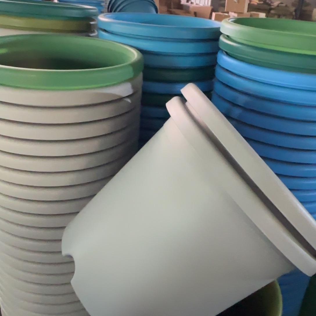 树脂四季盆5#无拖灰白微瑕6