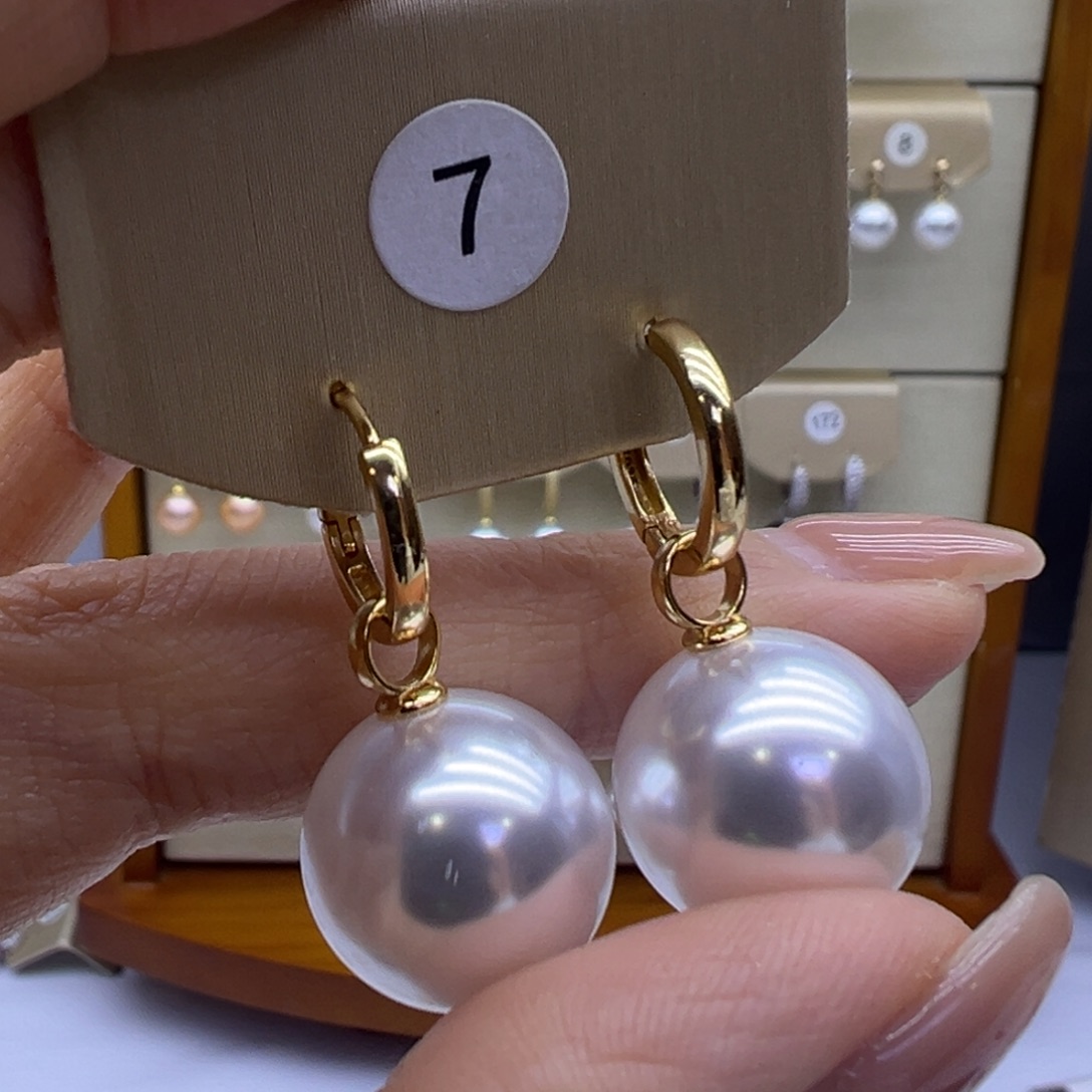 淡水珍珠耳饰银S925镶嵌