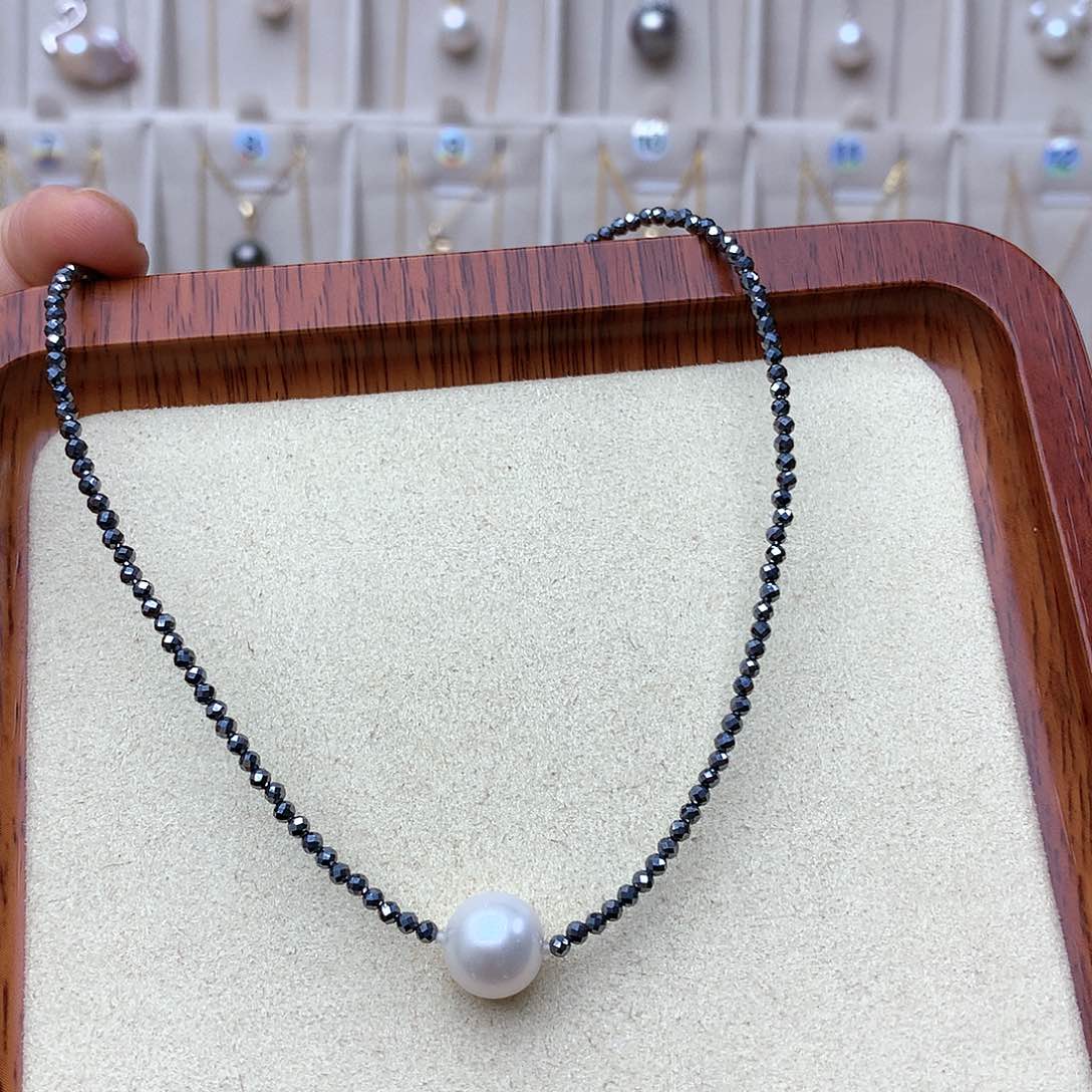 淡水珍珠颈饰银S925镶嵌