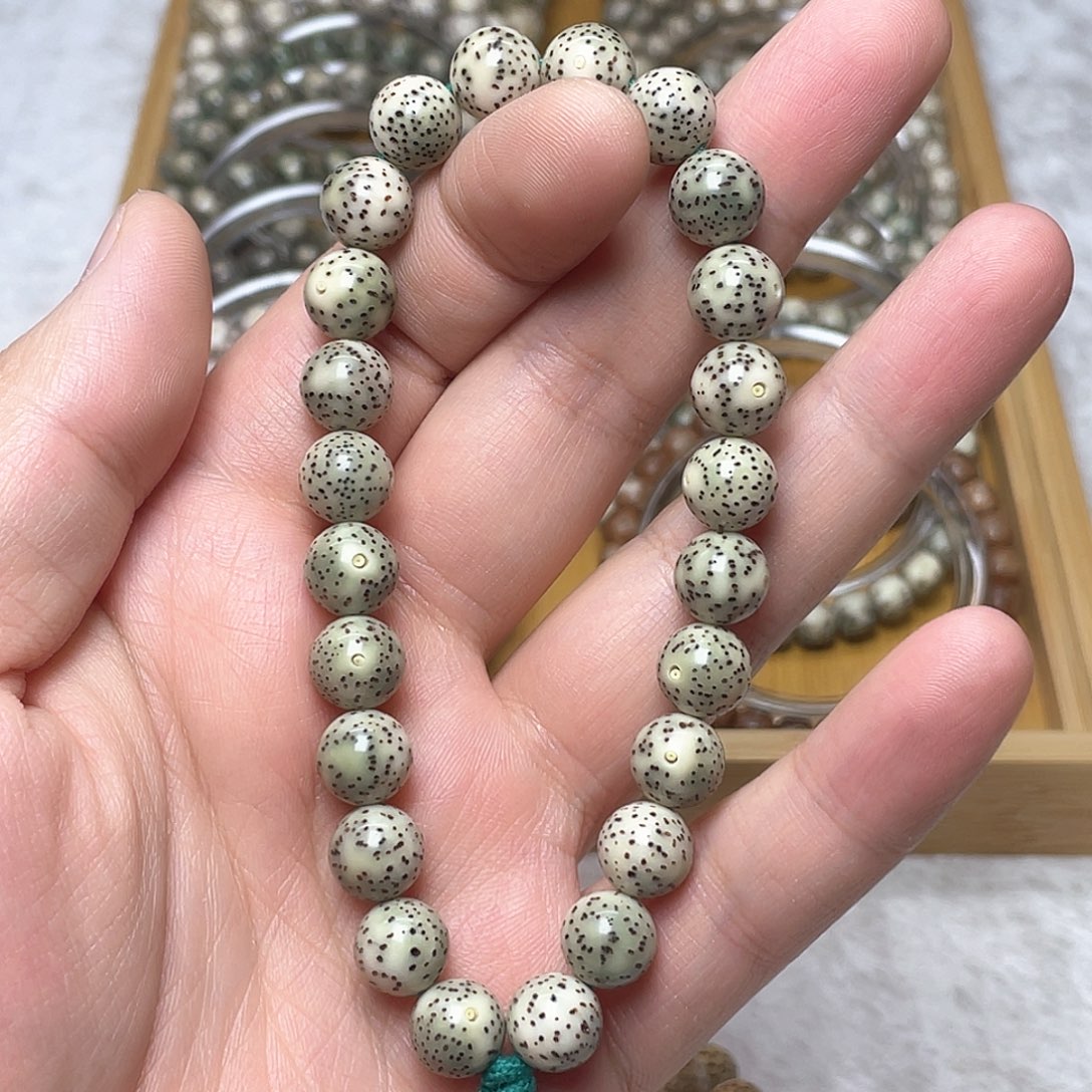 星月菩提吊坠石玉料圆珠手持，10尺寸