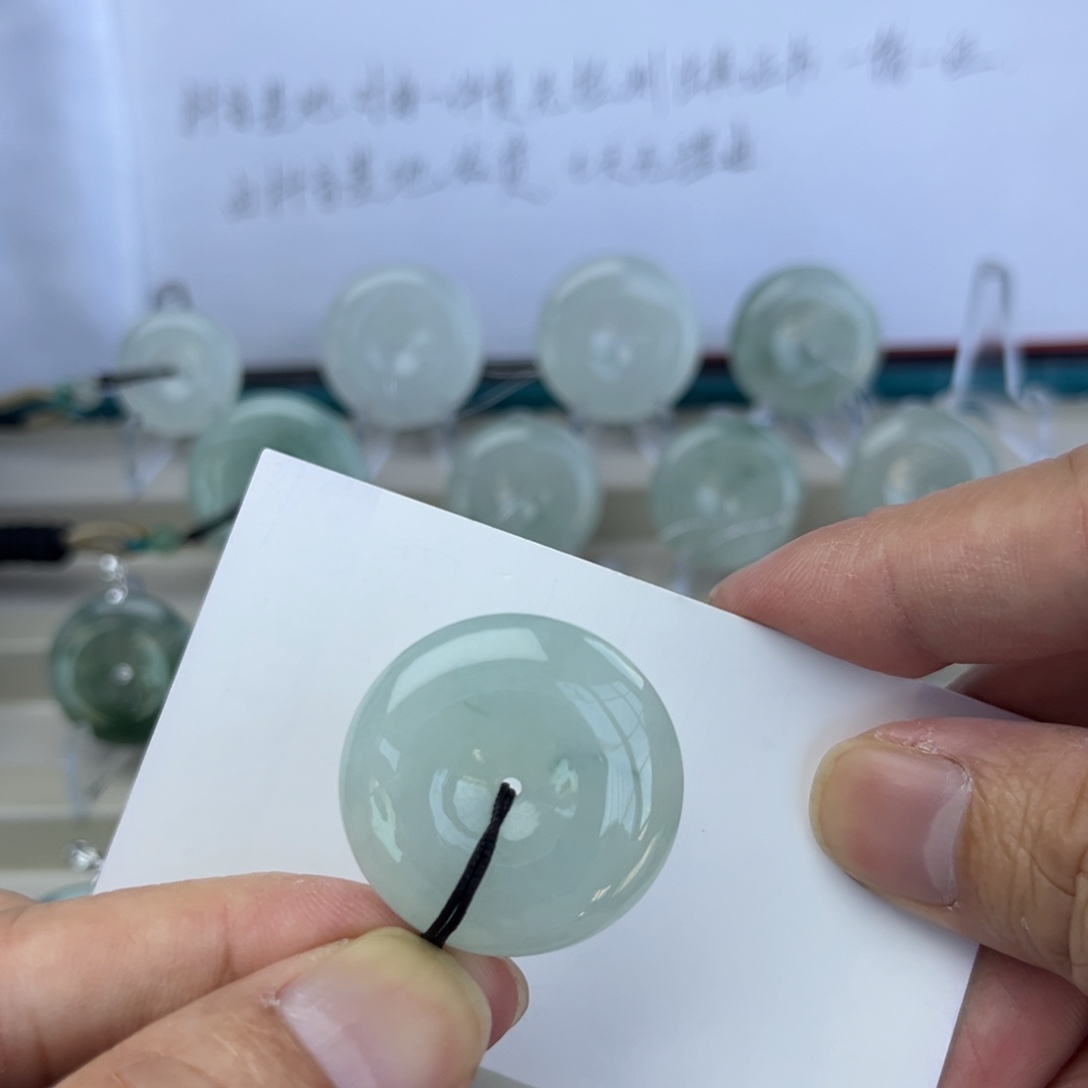 翡翠未镶嵌颈饰天然缅甸翡翠a货平安扣30.2*8.1