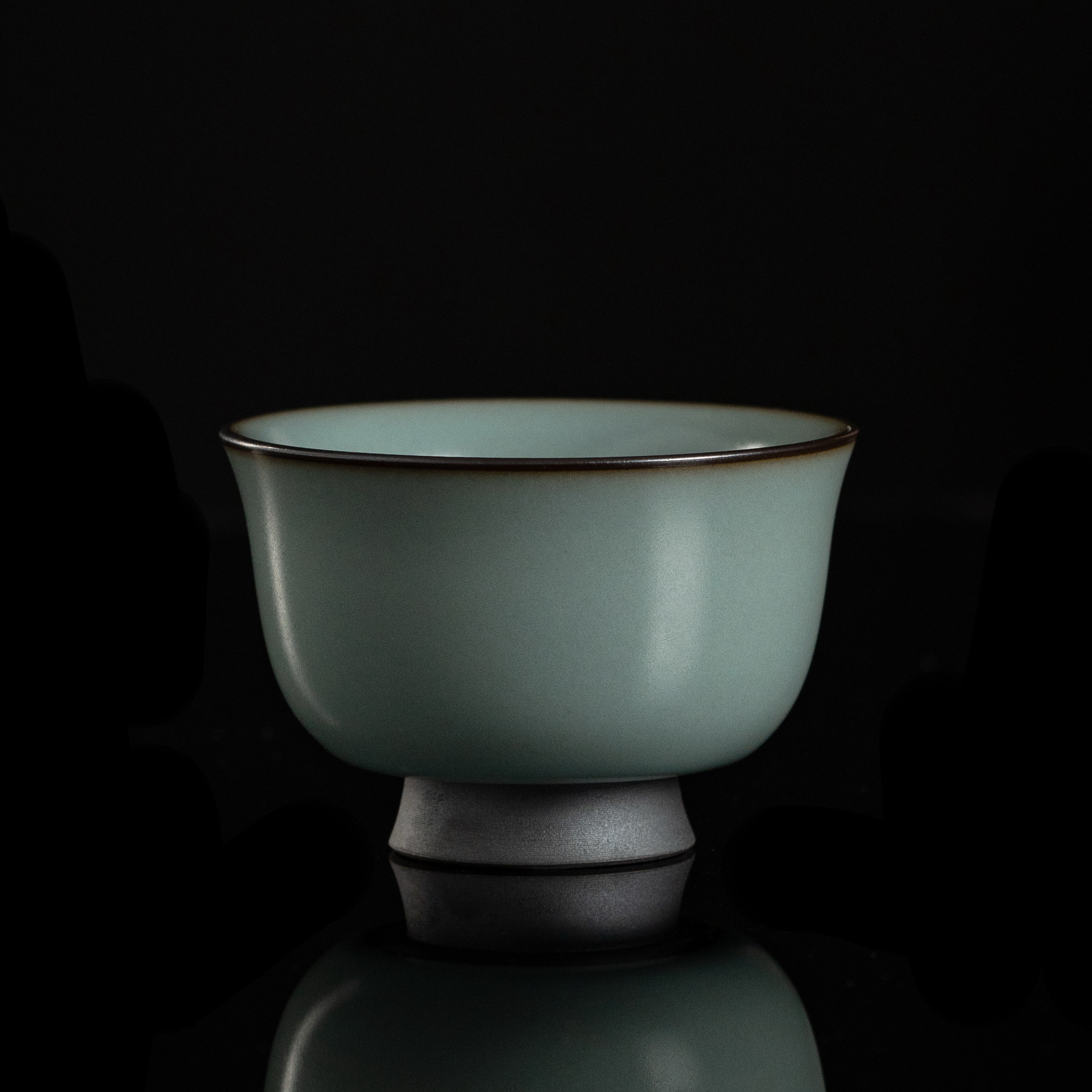 弘茗道 中式仿古釉汝瓷铁胎茶杯个人专用主人杯高档功夫品茗茶盏