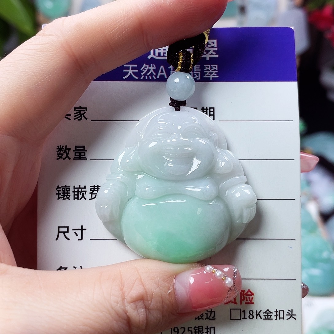 翡翠未镶嵌颈饰佛公15